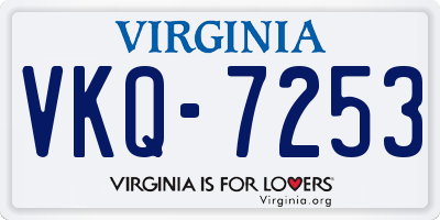 VA license plate VKQ7253