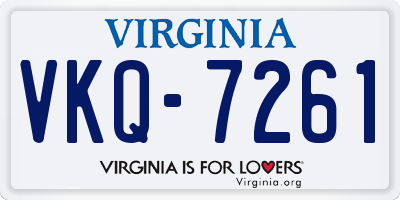 VA license plate VKQ7261