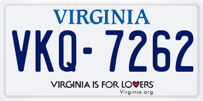VA license plate VKQ7262