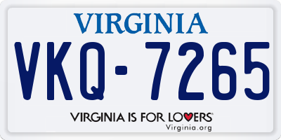 VA license plate VKQ7265