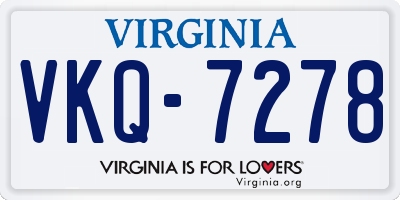 VA license plate VKQ7278