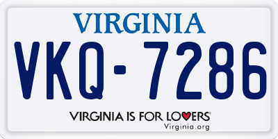 VA license plate VKQ7286