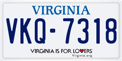 VA license plate VKQ7318