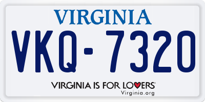 VA license plate VKQ7320