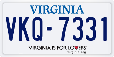VA license plate VKQ7331