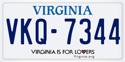 VA license plate VKQ7344