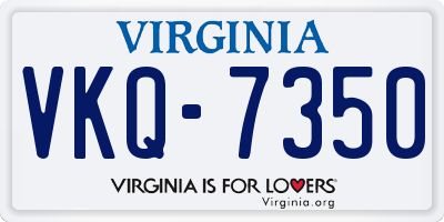 VA license plate VKQ7350