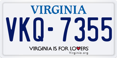 VA license plate VKQ7355