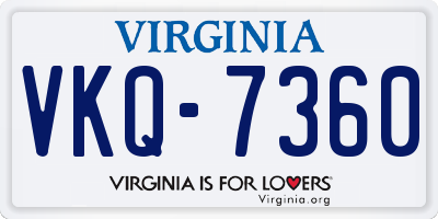 VA license plate VKQ7360
