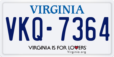 VA license plate VKQ7364