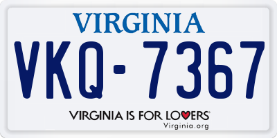 VA license plate VKQ7367