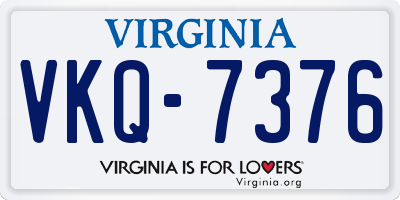 VA license plate VKQ7376