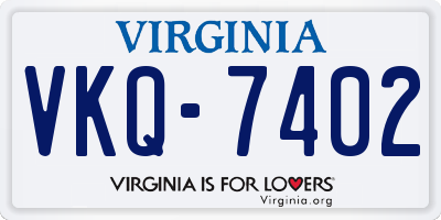 VA license plate VKQ7402