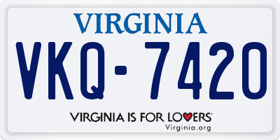 VA license plate VKQ7420