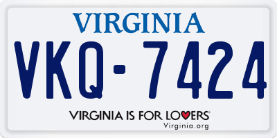 VA license plate VKQ7424