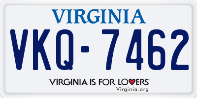 VA license plate VKQ7462