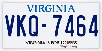 VA license plate VKQ7464