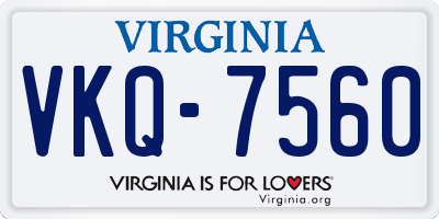 VA license plate VKQ7560