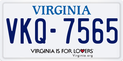 VA license plate VKQ7565