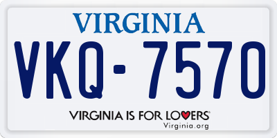 VA license plate VKQ7570