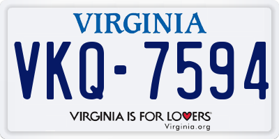 VA license plate VKQ7594