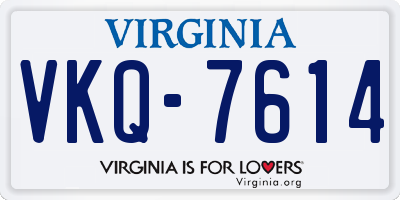 VA license plate VKQ7614