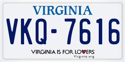 VA license plate VKQ7616