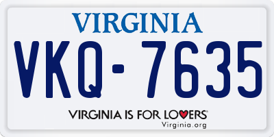 VA license plate VKQ7635