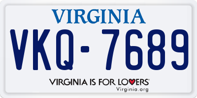 VA license plate VKQ7689