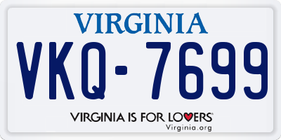 VA license plate VKQ7699