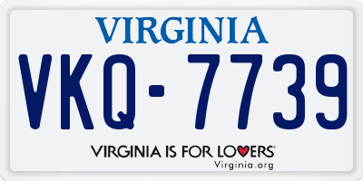 VA license plate VKQ7739
