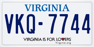 VA license plate VKQ7744