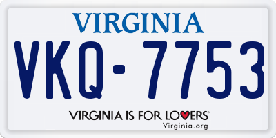 VA license plate VKQ7753