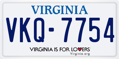 VA license plate VKQ7754