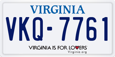 VA license plate VKQ7761