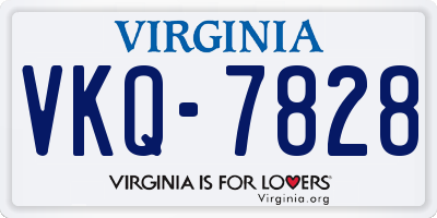 VA license plate VKQ7828