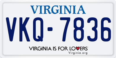 VA license plate VKQ7836