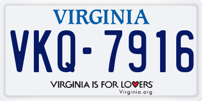 VA license plate VKQ7916