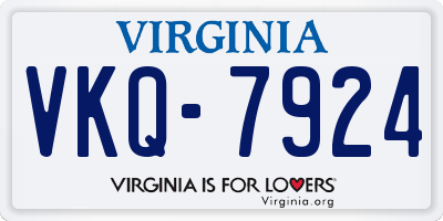 VA license plate VKQ7924