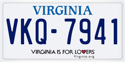 VA license plate VKQ7941