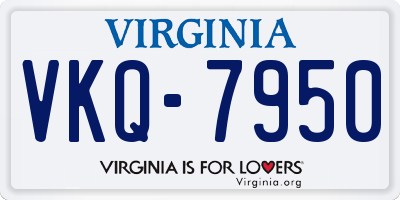 VA license plate VKQ7950