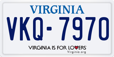 VA license plate VKQ7970