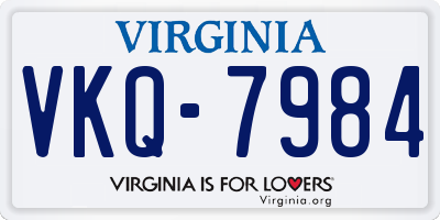 VA license plate VKQ7984