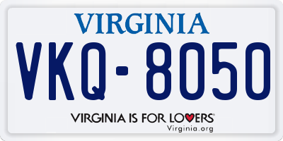 VA license plate VKQ8050