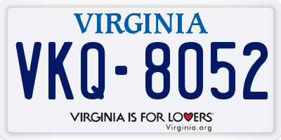 VA license plate VKQ8052