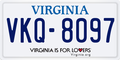 VA license plate VKQ8097
