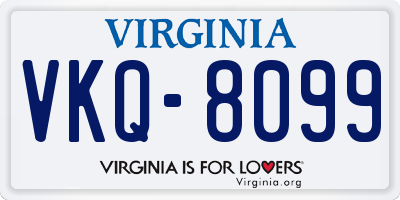VA license plate VKQ8099