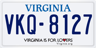 VA license plate VKQ8127