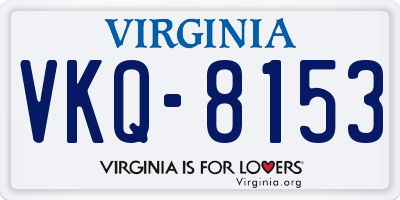 VA license plate VKQ8153