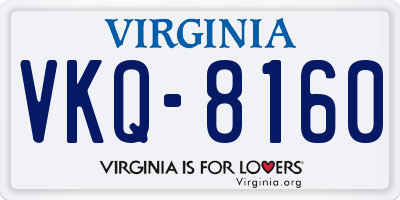 VA license plate VKQ8160